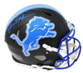 Barry Sanders Signed Detroit Lions Flat Black Matte Riddell Speed Authentic Proline Helmet - SANPRO311 - Barry Sanders Signed Detroit Lions Flat Black Matte Riddell Speed Authentic Proline Helmet product image