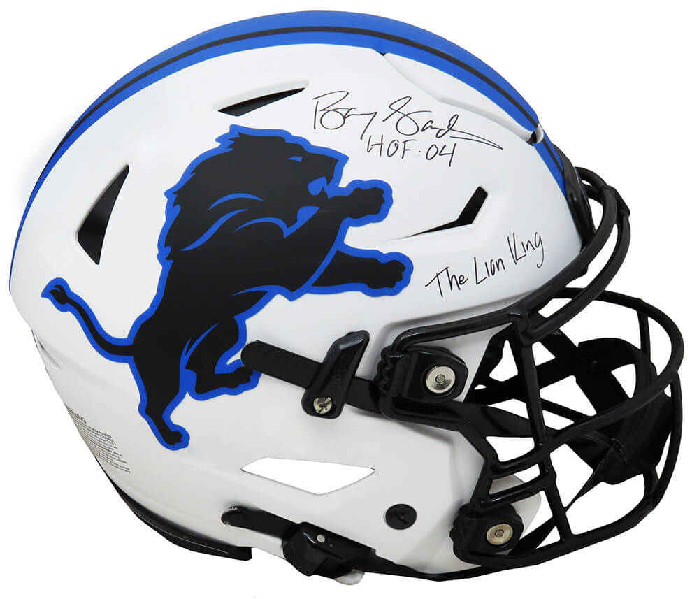 Barry Sanders Signed Detroit Lions Lunar Eclipse Riddell SpeedFlex Authentic Helmet w/HOF'04, The Lion King - SANPRO319 - Barry Sanders Signed Detroit Lions Lunar Eclipse Riddell SpeedFlex Authentic Helmet w/HOF'04, The Lion King product image