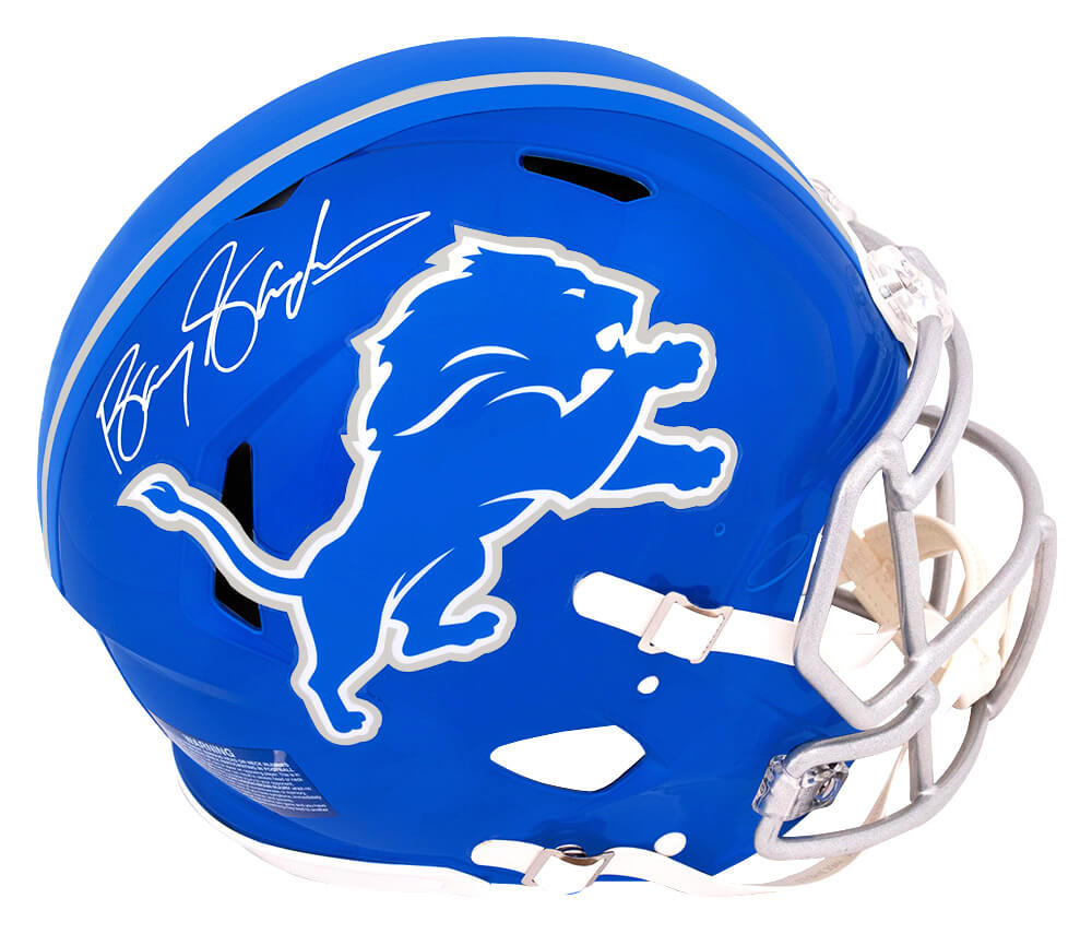 Barry Sanders Signed Detroit Lions FLASH Riddell Full Size Authentic ProLine Speed Helmet - SANPRO327 - Barry Sanders Signed Detroit Lions FLASH Riddell Full Size Authentic ProLine Speed Helmet product image