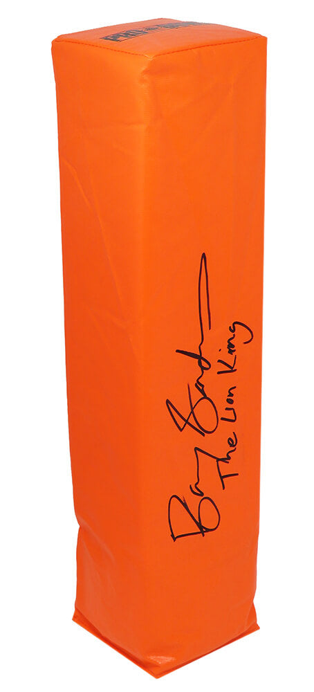 Barry Sanders Signed Orange Endzone Football Pylon w/The Lion King - SANPYL302 - Barry Sanders Signed Orange Endzone Football Pylon w/The Lion King product image
