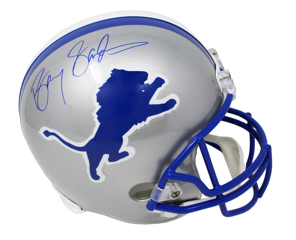 Barry Sanders Signed Lions Ridell T/B Full-Size Replica Helmet - SANREP300 - Barry Sanders Signed Lions Ridell T/B Full-Size Replica Helmet product image