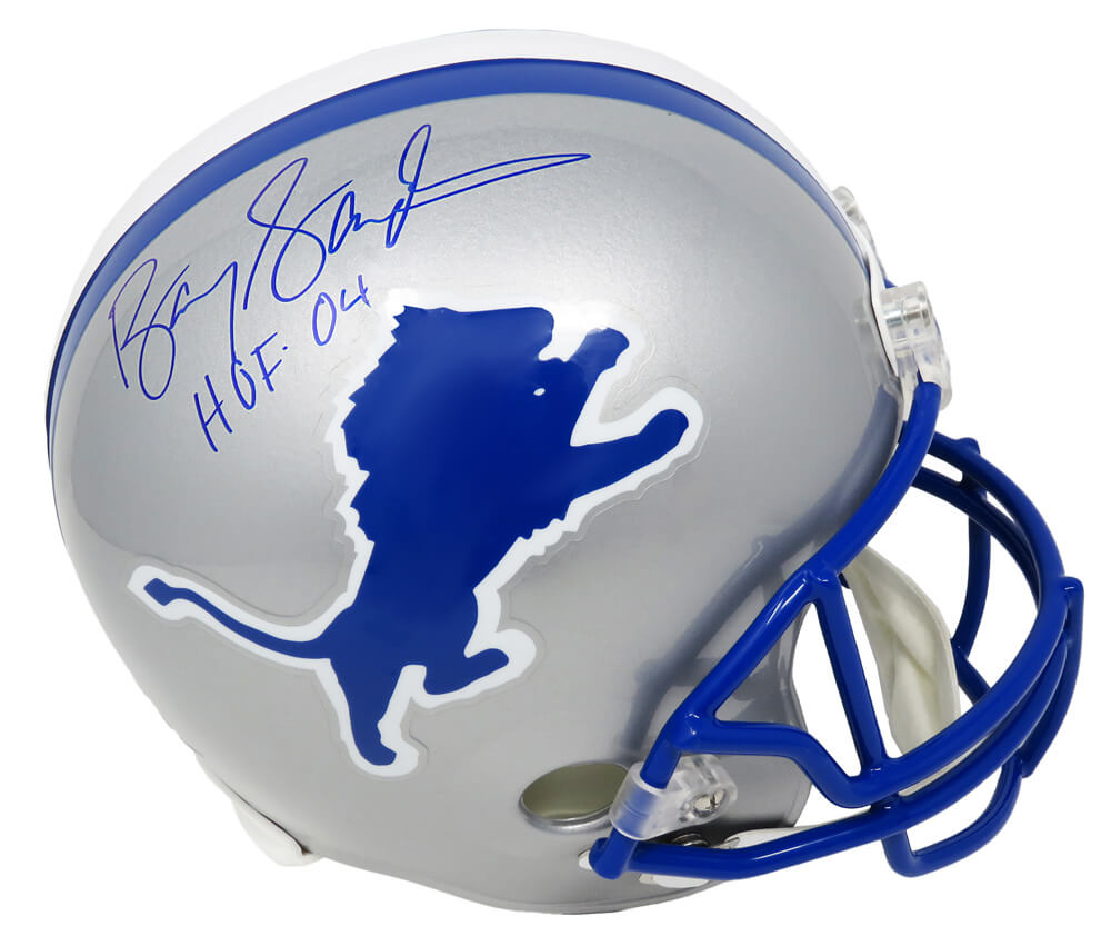 Barry Sanders Signed Lions Riddell T/B Full-Size Replica Helmet w/HOF'04 - SANREP301 - Barry Sanders Signed Lions Riddell T/B Full-Size Replica Helmet w/HOF'04 product image