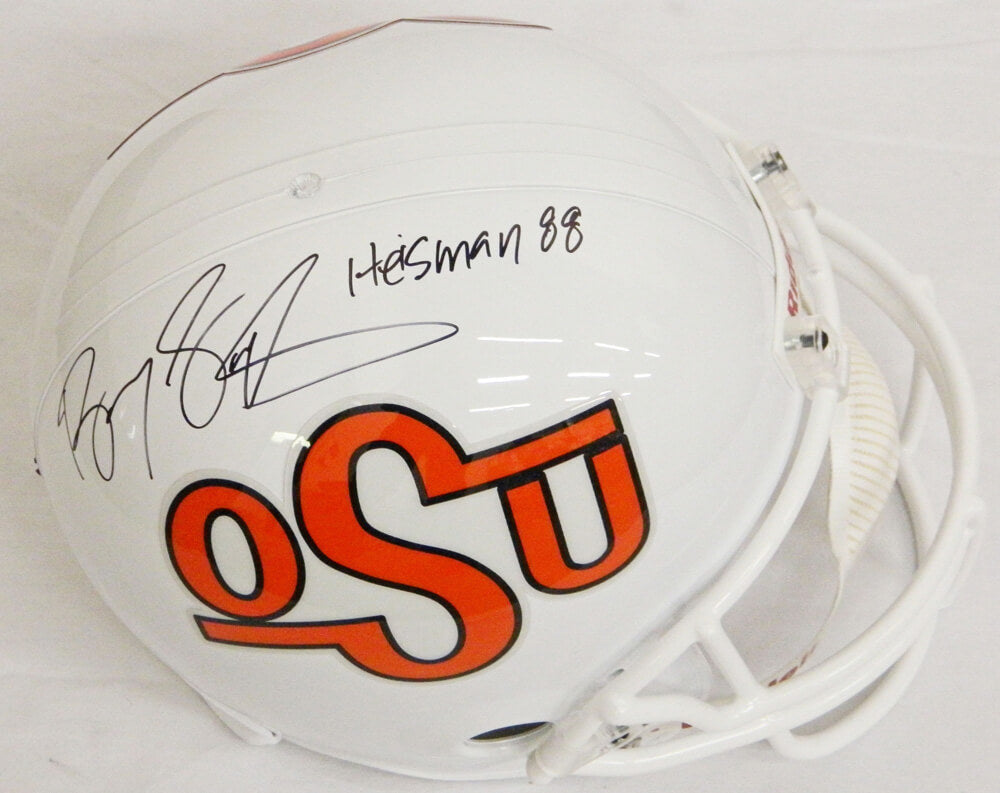 Barry Sanders Signed Oklahoma State Riddell T/B Full-Size Replica Helmet w/Heisman'88 - SANREP303 - Barry Sanders Signed Oklahoma State Riddell T/B Full-Size Replica Helmet w/Heisman'88 product image