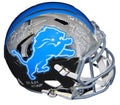 Barry Sanders Signed Detroit Lions Chrome Riddell Speed Full Size Replica Helmet w/7 Inscriptions - SANREP321 - Barry Sanders Signed Detroit Lions Chrome Riddell Speed Full Size Replica Helmet w/7 Inscriptions product image
