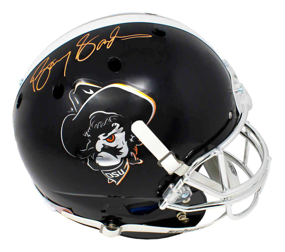 Barry Sanders Signed Oklahoma State Cowboys Black Icy Pistol Pete Schutt Full Size Replica Helmet - SANREP324 - Barry Sanders Signed Oklahoma State Cowboys Black Icy Pistol Pete Schutt Full Size Replica Helmet product image