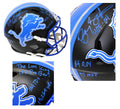 Barry Sanders Signed Detroit Lions Flat Black Matte Riddell Speed Full Size Replica Helmet w/7 Inscriptions - SANREP327 - Barry Sanders Signed Detroit Lions Flat Black Matte Riddell Speed Full Size Replica Helmet w/7 Inscriptions product image