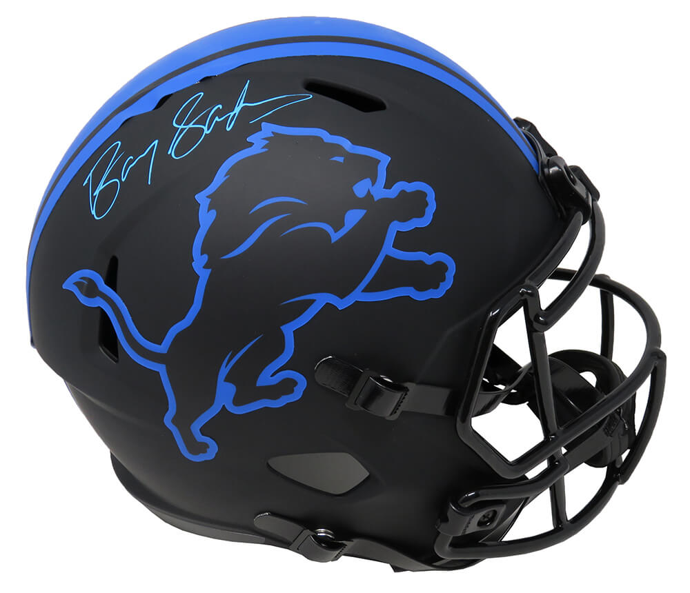 Barry Sanders Signed Detroit Lions Eclipse Black Matte Riddell Speed Full Size Replica Helmet - SANREP336 - Barry Sanders Signed Detroit Lions Eclipse Black Matte Riddell Speed Full Size Replica Helmet product image
