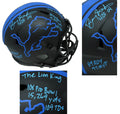Barry Sanders Signed Detroit Lions Eclipse Black Matte Riddell Speed Full Size Replica Helmet w/7 Inscriptions - SANREP337 - Barry Sanders Signed Detroit Lions Eclipse Black Matte Riddell Speed Full Size Replica Helmet w/7 Inscriptions product image