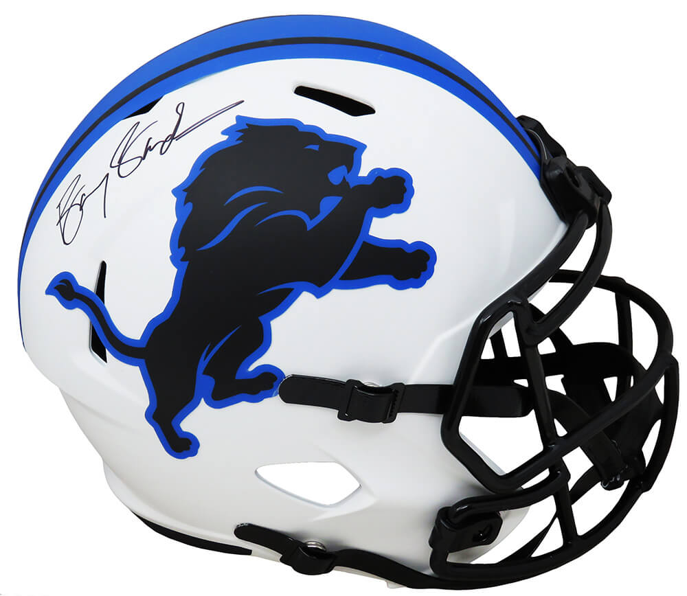 Barry Sanders Signed Detroit Lions Lunar Eclipse White Matte Riddell Speed Full Size Replica Helmet - SANREP342 - Barry Sanders Signed Detroit Lions Lunar Eclipse White Matte Riddell Speed Full Size Replica Helmet product image