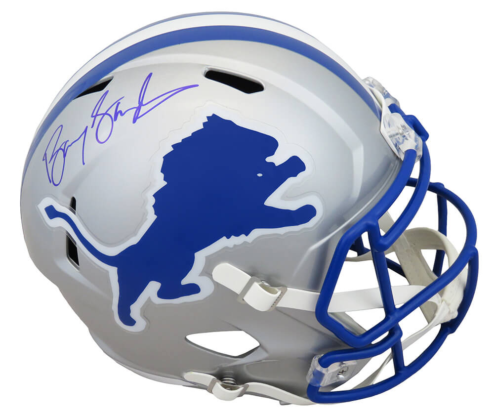 Barry Sanders Signed Detroit Lions Throwback Riddell Full Size Speed Replica Helmet - SANREP344 - Barry Sanders Signed Detroit Lions Throwback Riddell Full Size Speed Replica Helmet product image