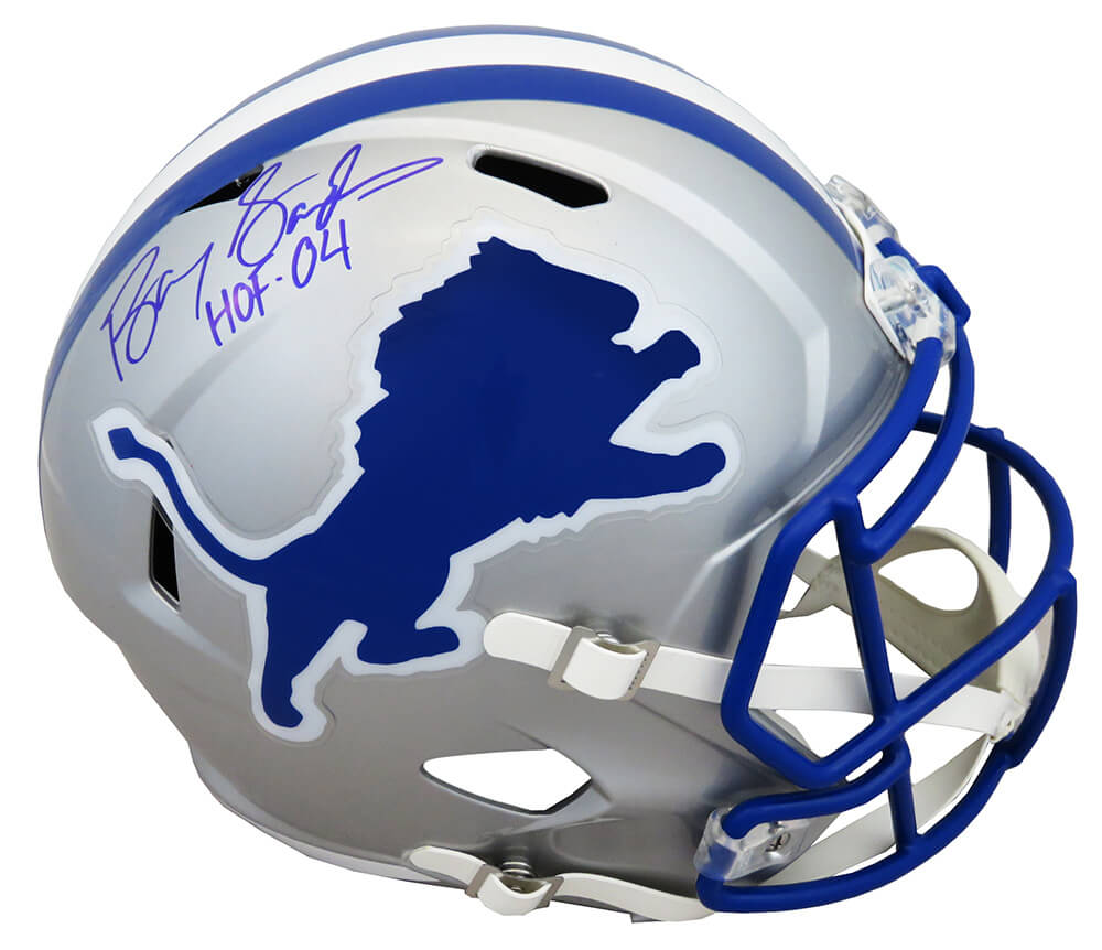Barry Sanders Signed Detroit Lions Throwback Riddell Full Size Speed Replica Helmet w/HOF'04 - SANREP345 - Barry Sanders Signed Detroit Lions Throwback Riddell Full Size Speed Replica Helmet w/HOF'04 product image