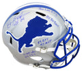 Barry Sanders Signed Detroit Lions Throwback Riddell Full Size Speed Replica Helmet w/7 Inscriptions - SANREP346 - Barry Sanders Signed Detroit Lions Throwback Riddell Full Size Speed Replica Helmet w/7 Inscriptions product image