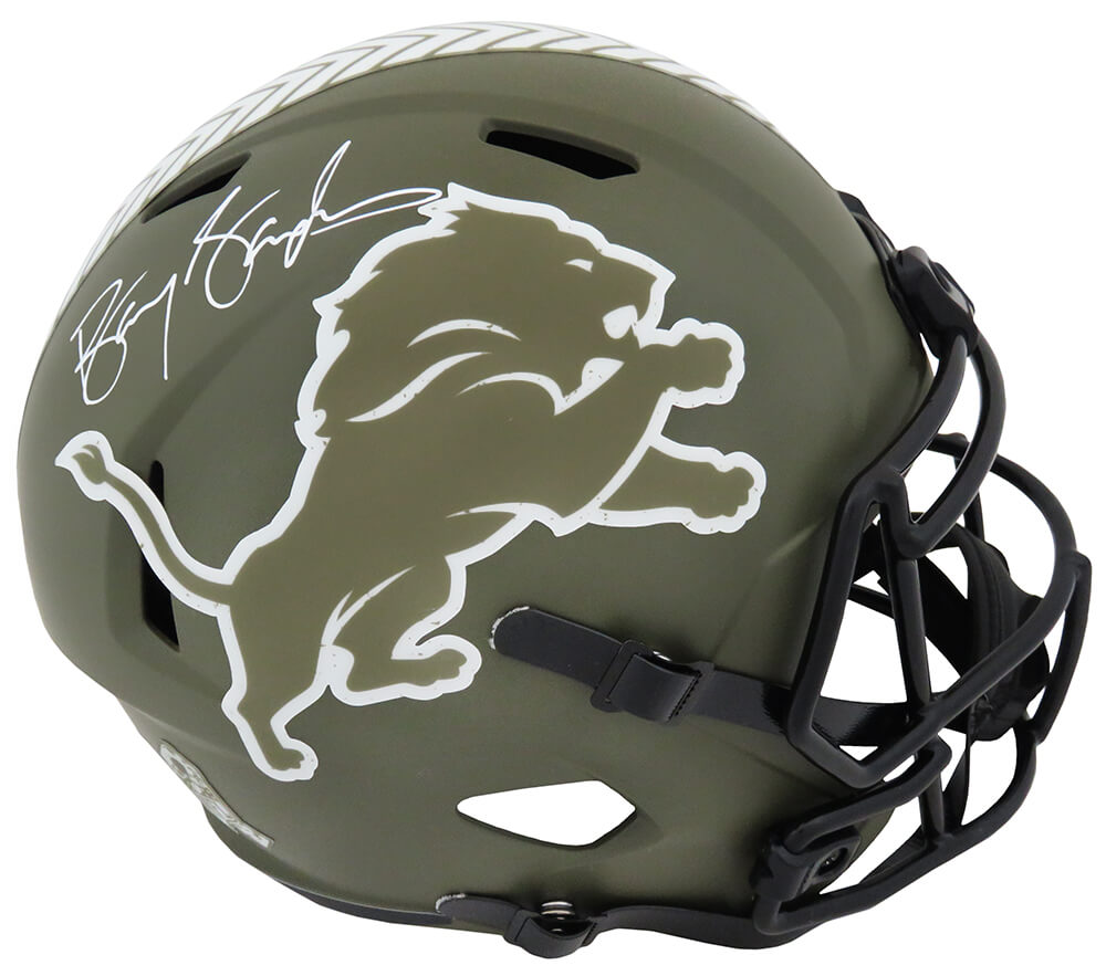 Barry Sanders Signed Detroit Lions Salute to Service Riddell Speed Full Size Replica Helmet - SANREP358 - Barry Sanders Signed Detroit Lions Salute to Service Riddell Speed Full Size Replica Helmet product image
