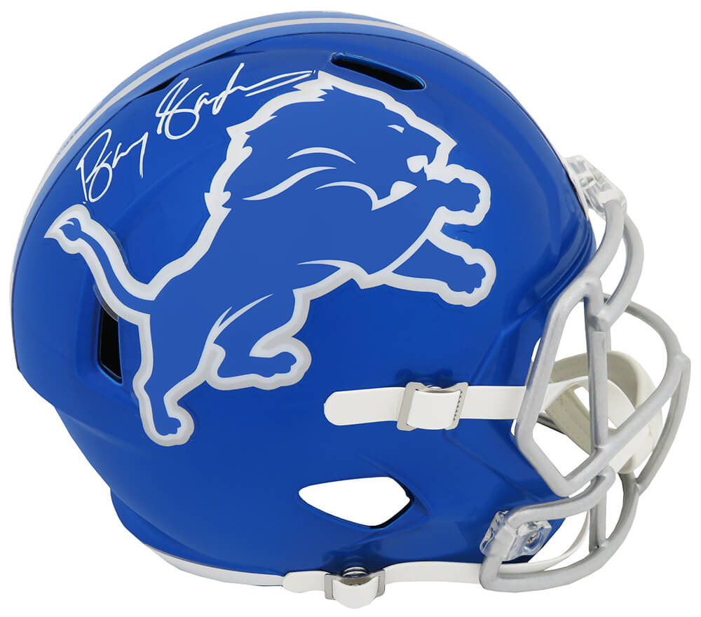 Barry Sanders Signed Detroit Lions FLASH Riddell Speed Full Size Replica Helmet (In White) - SANREP360 - Barry Sanders Signed Detroit Lions FLASH Riddell Speed Full Size Replica Helmet (In White) product image