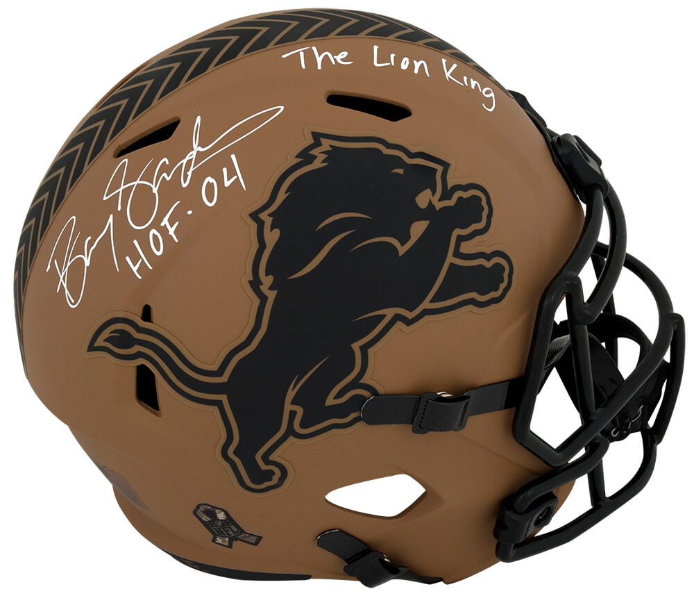 Barry Sanders Signed Detroit Lions SALUTE 2023 Riddell Full Size Speed Replica Helmet w/HOF'04, The Lion King - SANREP367 - Barry Sanders Signed Detroit Lions SALUTE 2023 Riddell Full Size Speed Replica Helmet w/HOF'04, The Lion King product image