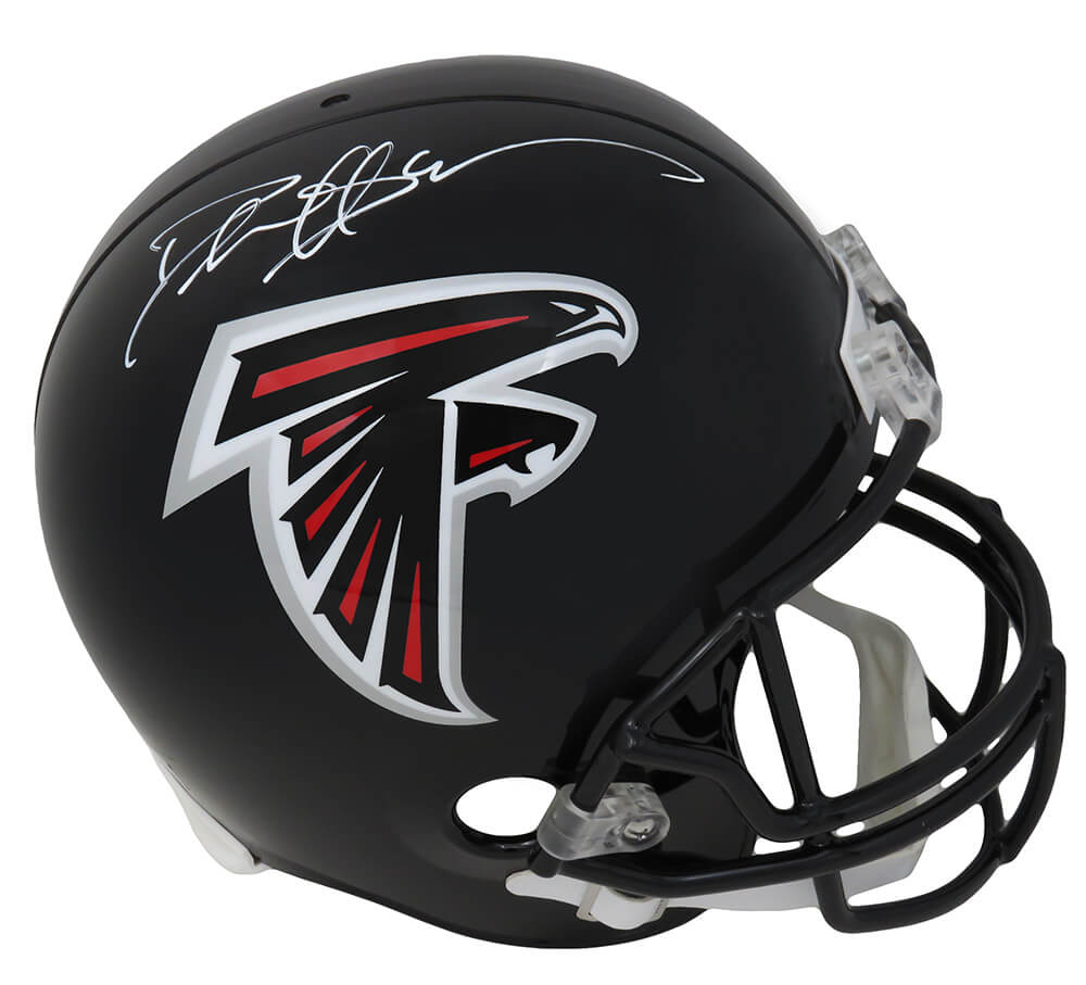 Deion Sanders Signed Falcons Riddell Full Size Replica Helmet (White Ink) - SANREP384 - Deion Sanders Signed Falcons Riddell Full Size Replica Helmet (White Ink) product image