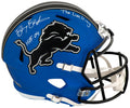 Barry Sanders Signed Detroit Lions 2024 Alt Blue Riddell Full Size Speed Replica Helmet w/HOF 04, The Lion King - SANREP393 - Barry Sanders Signed Detroit Lions 2024 Alt Blue Riddell Full Size Speed Replica Helmet w/HOF 04, The Lion King product image