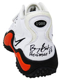 Barry Sanders Signed Nike Air Zoom Turf Jet '97 White & Orange #21 Shoe (Left Foot) w/Heisman 1988 - SANSHO304 - Barry Sanders Signed Nike Air Zoom Turf Jet '97 White & Orange #21 Shoe (Left Foot) w/Heisman 1988 product image