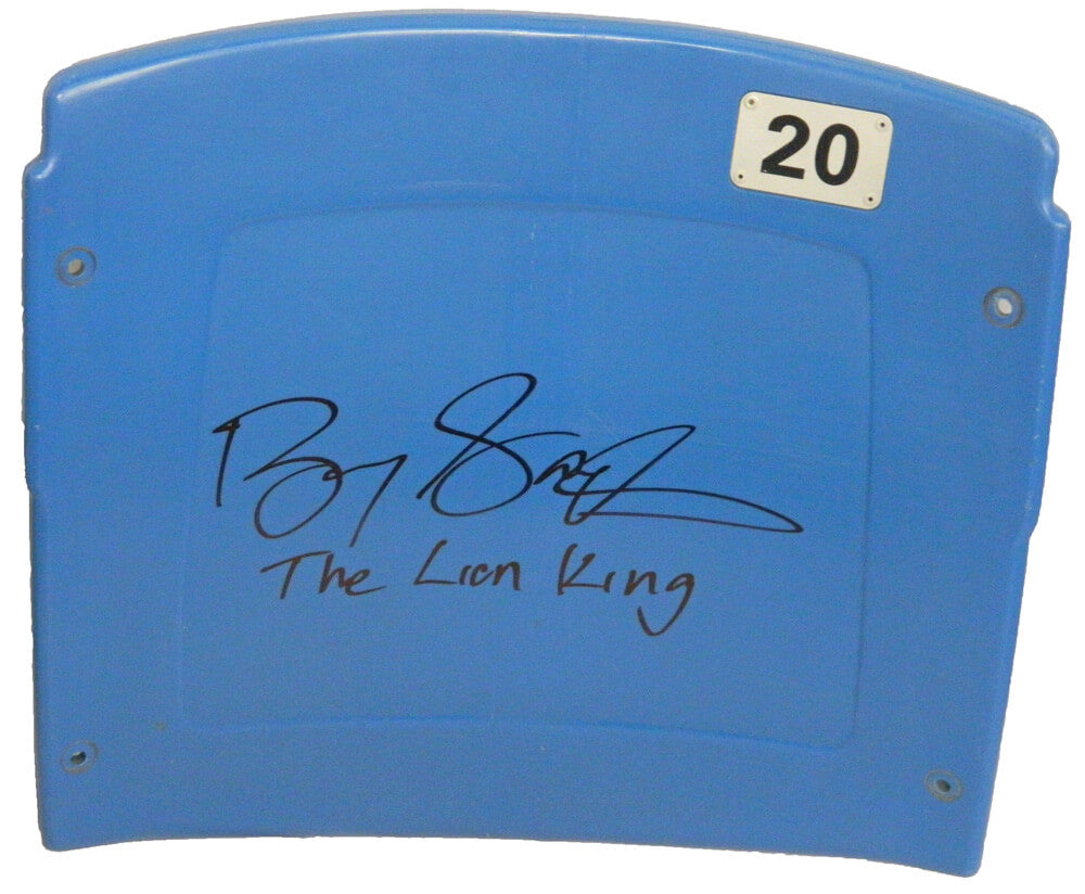 Barry Sanders Signed Silverdome Stadium Blue #20 Seatback w/The Lion King - SANSTB301 - Barry Sanders Signed Silverdome Stadium Blue #20 Seatback w/The Lion King product image