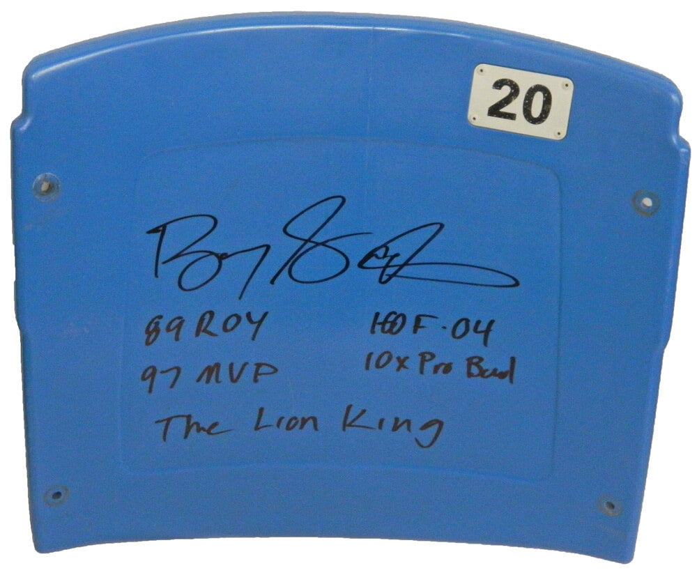 Barry Sanders Signed Silverdome Stadium Blue #20 Seatback w/5 Inscriptions - SANSTB302 - Barry Sanders Signed Silverdome Stadium Blue #20 Seatback w/5 Inscriptions product image