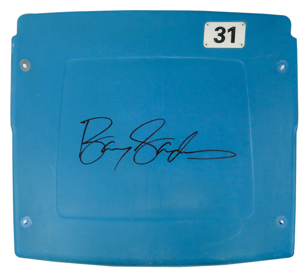 Barry Sanders Signed Detroit Silverdome Stadium Blue Seatback - SANSTB309 - Barry Sanders Signed Detroit Silverdome Stadium Blue Seatback product image