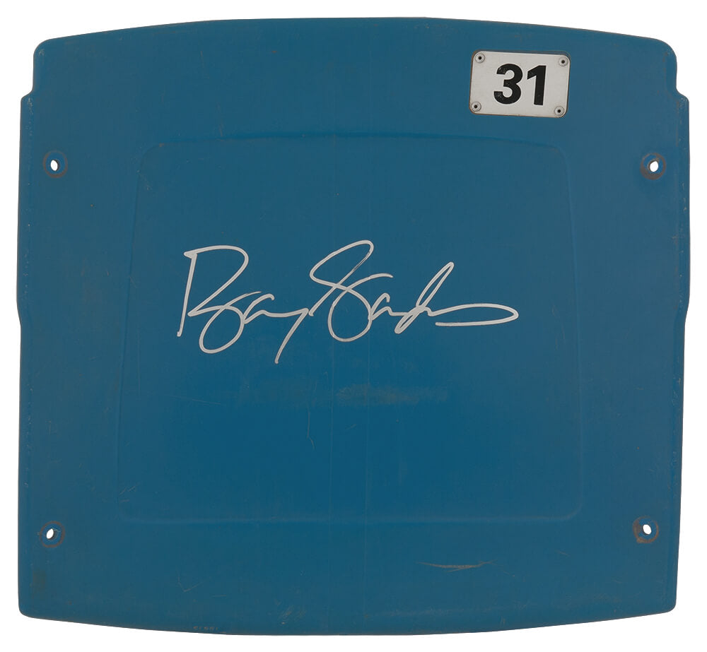 Barry Sanders Signed Detroit Silverdome Stadium Blue Seatback - (In Silver) - SANSTB313 - Barry Sanders Signed Detroit Silverdome Stadium Blue Seatback - (In Silver) product image