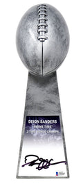 Deion Sanders Signed Football World Champion 15 Inch Replica Silver Trophy (Beckett) - SANTRO301 - Deion Sanders Signed Football World Champion 15 Inch Replica Silver Trophy (Beckett) product image