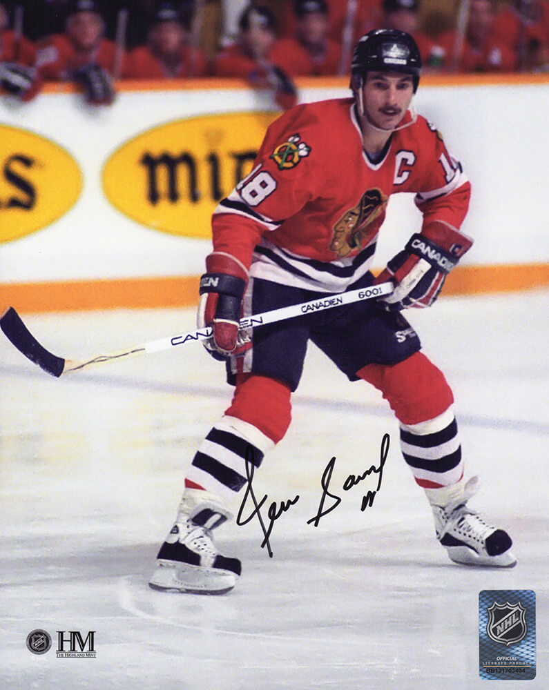 Denis Savard Signed Chicago Blackhawks Red Jersey Action 8x10 Photo - SAV08P402 - Denis Savard Signed Chicago Blackhawks Red Jersey Action 8x10 Photo product image