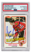 Denis Savard Signed Chicago Blackhawks 1981 Topps Rookie Card #75 w/HOF 2000 - (PSA Encapsulated) - SAVCAR401 - Denis Savard Signed Chicago Blackhawks 1981 Topps Rookie Card #75 w/HOF 2000 - (PSA Encapsulated) product image