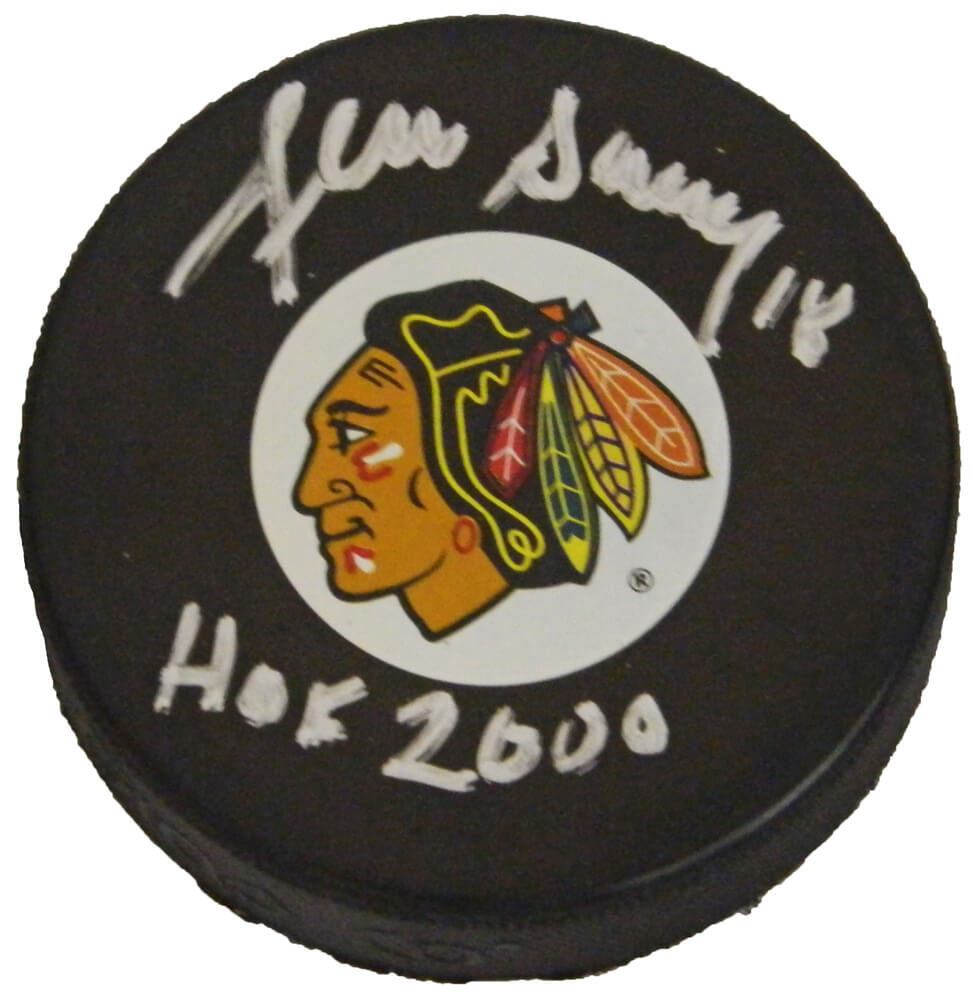 Denis Savard Signed Blackhawks Logo Hockey Puck w/HOF 2000 - SAVPUC402 - Denis Savard Signed Blackhawks Logo Hockey Puck w/HOF 2000 product image