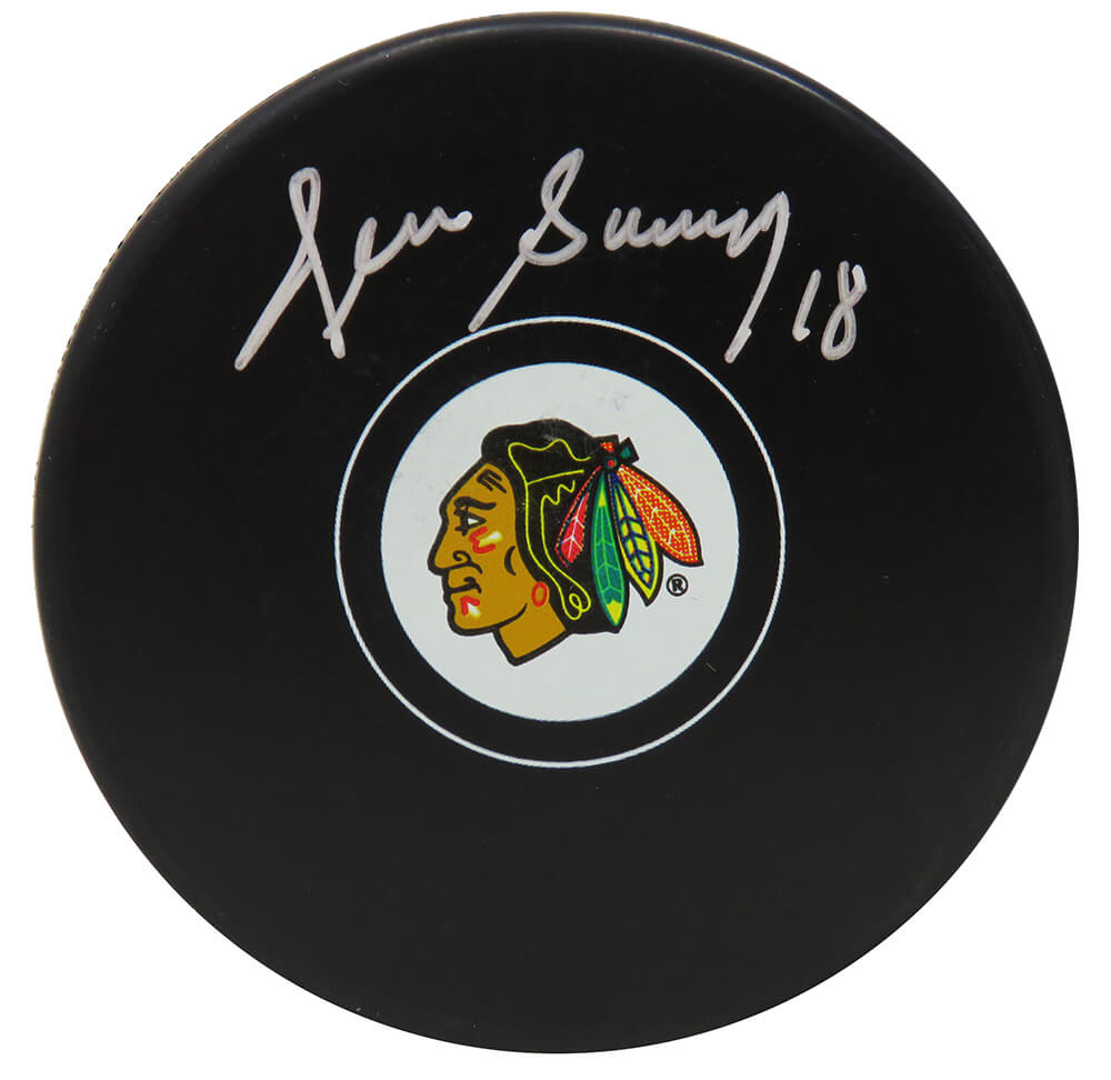 Denis Savard Signed Chicago Blackhawks Logo Hockey Puck - SAVPUC404 - Denis Savard Signed Chicago Blackhawks Logo Hockey Puck product image