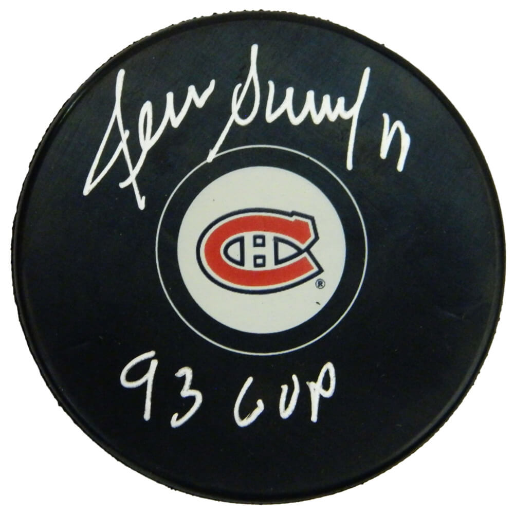 Denis Savard Signed Montreal Canadiens Logo Hockey Puck w/93 Cup - SAVPUC407 - Denis Savard Signed Montreal Canadiens Logo Hockey Puck w/93 Cup product image