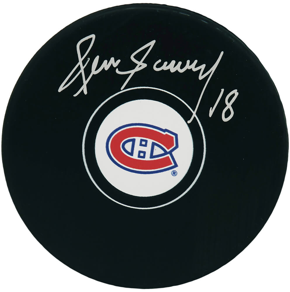 Denis Savard Signed Montreal Canadiens Logo Hockey Puck - SAVPUC410 - Denis Savard Signed Montreal Canadiens Logo Hockey Puck product image