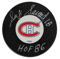 Serge Savard Signed Montreal Canadiens Large Logo Hockey Puck w/HOF'86 - SAVPUC421 - Serge Savard Signed Montreal Canadiens Large Logo Hockey Puck w/HOF'86 product image