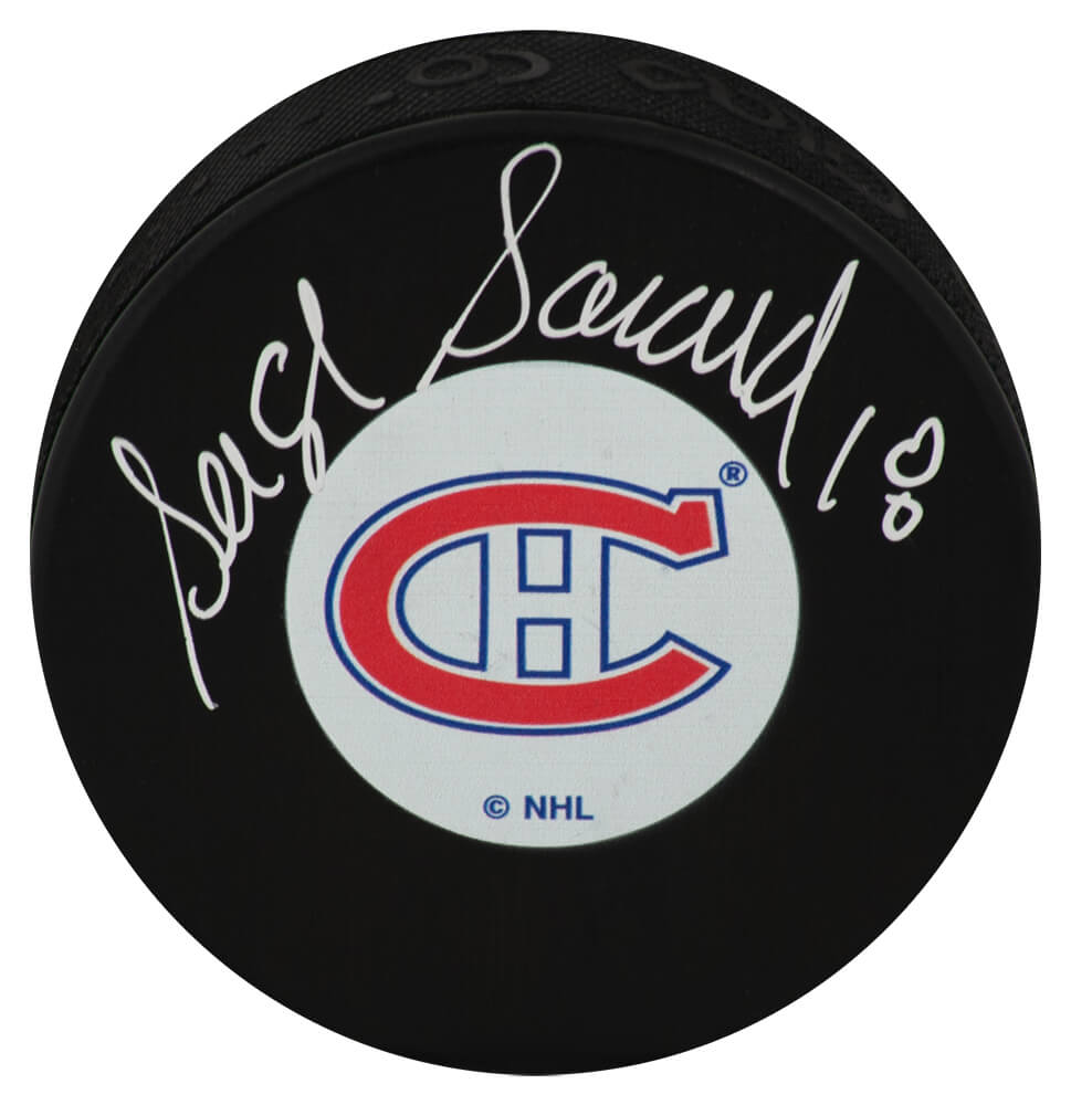 Serge Savard Signed Montreal Canadiens Medium Logo Hockey Puck - SAVPUC424 - Serge Savard Signed Montreal Canadiens Medium Logo Hockey Puck product image