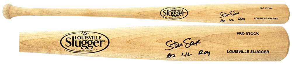Steve Sax Signed Louisville Slugger Pro Stock Blonde Baseball Bat w/82 NL ROY - SAXBAT100 - Steve Sax Signed Louisville Slugger Pro Stock Blonde Baseball Bat w/82 NL ROY product image