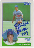 Steve Sax Signed Los Angeles Dodgers 1983 Topps Baseball Card #245 w/82 NL ROY - SAXCAR103 - Steve Sax Signed Los Angeles Dodgers 1983 Topps Baseball Card #245 w/82 NL ROY product image