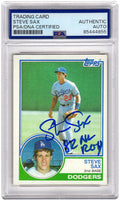 Steve Sax Signed Los Angeles Dodgers 1983 Topps Baseball Card #245 w/82 NL ROY - (PSA Encapsulated) - SAXCAR107 - Steve Sax Signed Los Angeles Dodgers 1983 Topps Baseball Card #245 w/82 NL ROY - (PSA Encapsulated) product image