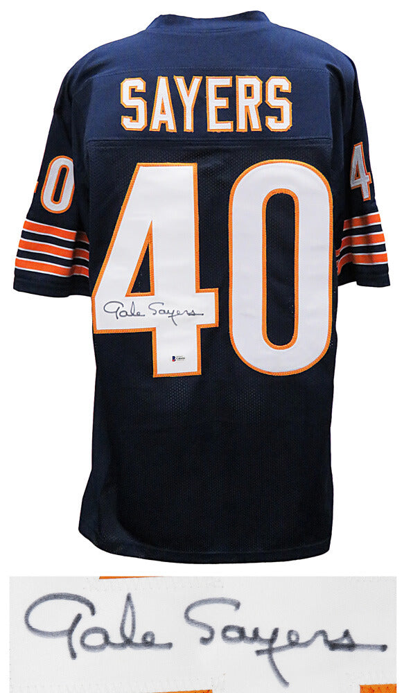 Gale Sayers Signed Navy Custom Football Jersey (Beckett) - SAYJRY305 - Gale Sayers Signed Navy Custom Football Jersey (Beckett) product image
