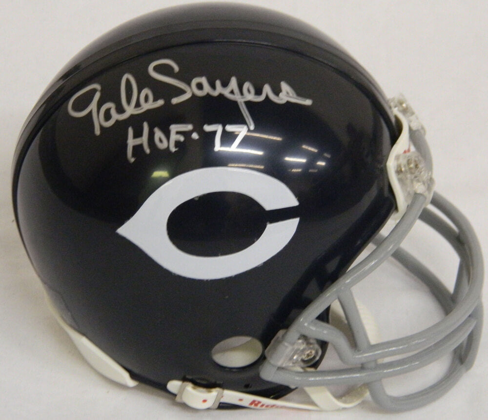 Gale Sayers Signed Bears Throwback Riddell Mini Helmet w/"HOF'77" - SAYMIN300 - Gale Sayers Signed Bears Throwback Riddell Mini Helmet w/"HOF'77" product image