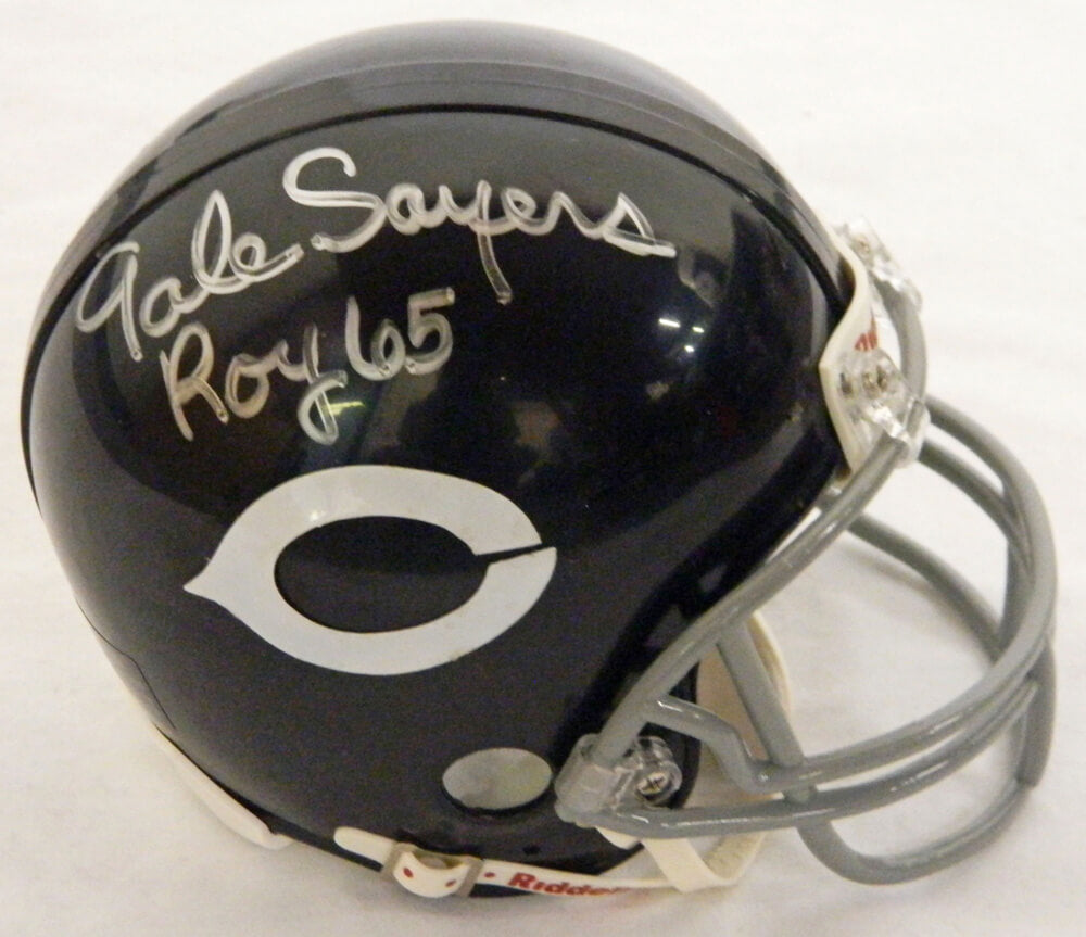 Gale Sayers Signed Chicago Bears Throwback Riddell Mini Helmet w/ROY'65 - SAYMIN302 - Gale Sayers Signed Chicago Bears Throwback Riddell Mini Helmet w/ROY'65 product image
