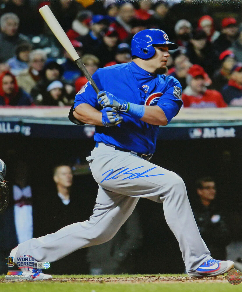 Kyle Schwarber Signed Chicago Cubs 2016 World Series Batting Action 16x20 Photo - SCH16P100 - Kyle Schwarber Signed Chicago Cubs 2016 World Series Batting Action 16x20 Photo product image
