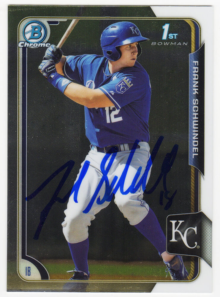 Frank Schwindel Signed Royals 2015 Bowman Chrome Rookie Baseball Card #BCP86 - SCHCAR110 - Frank Schwindel Signed Royals 2015 Bowman Chrome Rookie Baseball Card #BCP86 product image