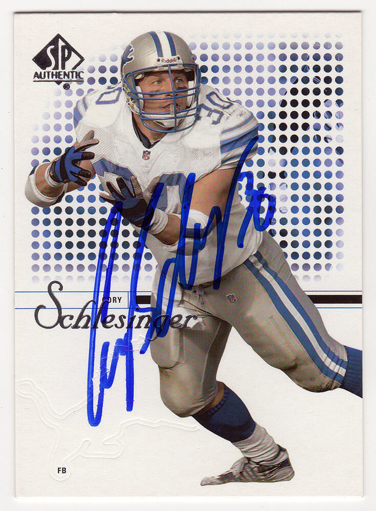 Cory Schlesinger Signed Detroit Lions 2002 SP Authentic Football Trading Card #84 - SCHCAR310 - Cory Schlesinger Signed Detroit Lions 2002 SP Authentic Football Trading Card #84 product image