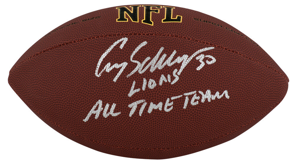 Cory Schlesinger Signed Wilson Super Grip Full Size NFL Football w/Lions All Time Team - SCHFTB310 - Cory Schlesinger Signed Wilson Super Grip Full Size NFL Football w/Lions All Time Team product image