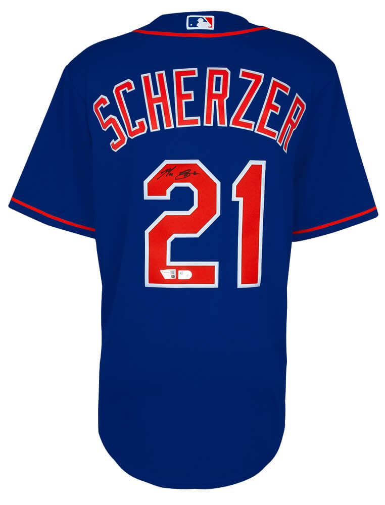 Max Scherzer Signed New York Mets Blue Nike Replica Baseball Jersey - (Fanatics) - SCHJRY110 - Max Scherzer Signed New York Mets Blue Nike Replica Baseball Jersey - (Fanatics) product image