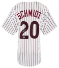 Mike Schmidt Signed White Pinstripe Throwback Custom Baseball Jersey - (Beckett) - SCHJRY120 - Mike Schmidt Signed White Pinstripe Throwback Custom Baseball Jersey - (Beckett) product image