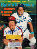 Mike Schmidt Signed Phillies "Hot Shots At The Hot Corner" Sports Illustrated 4/13/81 w/George Brett - SCHMAG100 - Mike Schmidt Signed Phillies "Hot Shots At The Hot Corner" Sports Illustrated 4/13/81 w/George Brett product image