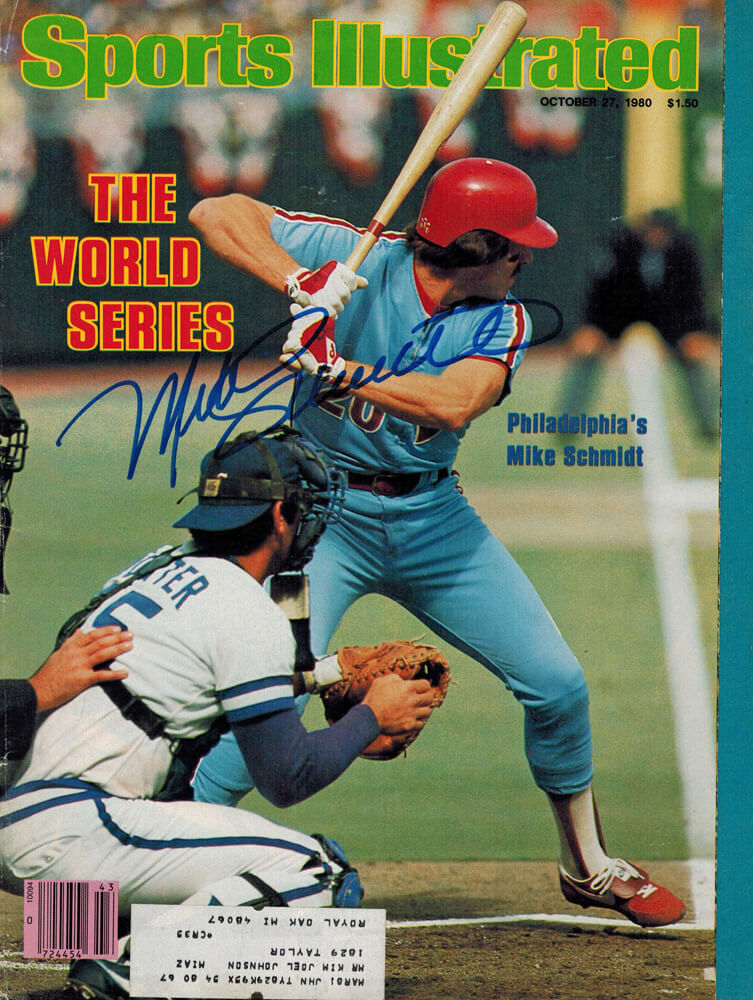 Mike Schmidt Signed Phillies 1980 World Series "The World Series" Sports Illustrated 10/27/80 Original Magazine - SCHMAG101 - Mike Schmidt Signed Phillies 1980 World Series "The World Series" Sports Illustrated 10/27/80 Original Magazine product image