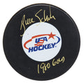 Buzz Schneider Signed USA Hockey Logo Hockey Puck w/1980 Gold - SCHPUC401 - Buzz Schneider Signed USA Hockey Logo Hockey Puck w/1980 Gold product image